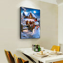 5D DIY Diamond Painting Snowman Cabin Full Round Home Decor Wall Painting