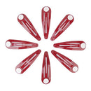 50pcs Red Hair Snap Clips w/ Pads Craft Bow 50mm V5M3