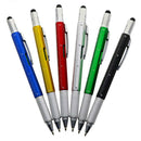 1PC Multi Functional Tool Tech Ballpoint Pen 6 in 1 Spirit Screwdrive Level K5O5