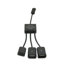 3in1 Micro USB HUB Male to Female and Double USB 2.0 Host OTG Cable Adapter