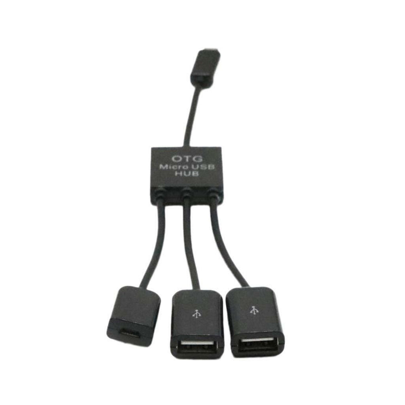 3in1 Micro USB HUB Male to Female and Double USB 2.0 Host OTG Cable Adapter