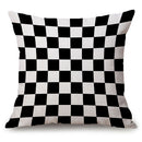 Square Removable Car Sofa Pillow Black White Square 50x50cm