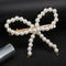 Korean Girls Pearls Bowknot Fringe Barrette Women Bang Ponytail Hair Clips