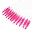 100Pcs Disposable Eyelash Brush Mascara Wands Applicator Spoolers (Rose Red
