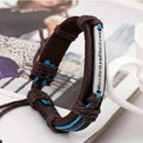 DIY Men Cuff Surfer Tribal Hemp braided Wrap Wrist Faux Leather Bracelet FT