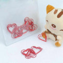 12Pcs Creative Love Heart Metal paper clip Strong Grip Colored File Binder