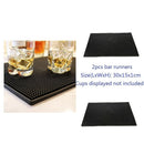 Rubber Beer Bar Runner Waterproof Service PVC Spill Mat Glass Coaster 12x6inch