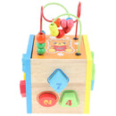 Activity Cube Toys Baby Montessori  Educational Wooden Bead Maze Shape Sorter