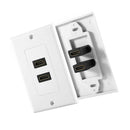 Hot New 4.7x3.1x0.6 inch 2-Port HDMI Wall Face Panel Cover Coupler Outlet