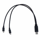 USB 2.0 Male To Male Dual Micro USB Splitter Y Charging Data Cable FT