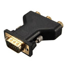 VGA Male to 3 RCA Video Female M/F Adapter Converter Connecter Plug Jack  D E6P5