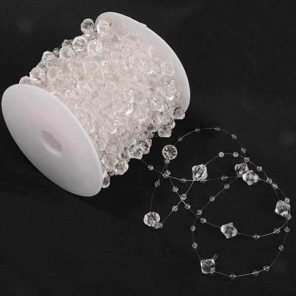 1 Roll of Crystal Beads Strands Chain Garland for Party Wedding Decor 30m