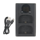 LED USB Dual Charger Charging Station for Canon LP-E6 Camera Batteries