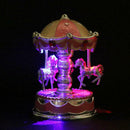 Romantic Crown Music Box Emit Clockwork Carousel Kid Birthday Gift(Pink) A