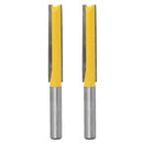2x 8mm Shank 2'' Cutting Length Straight Router Cutter Bit Slotted Woodwork