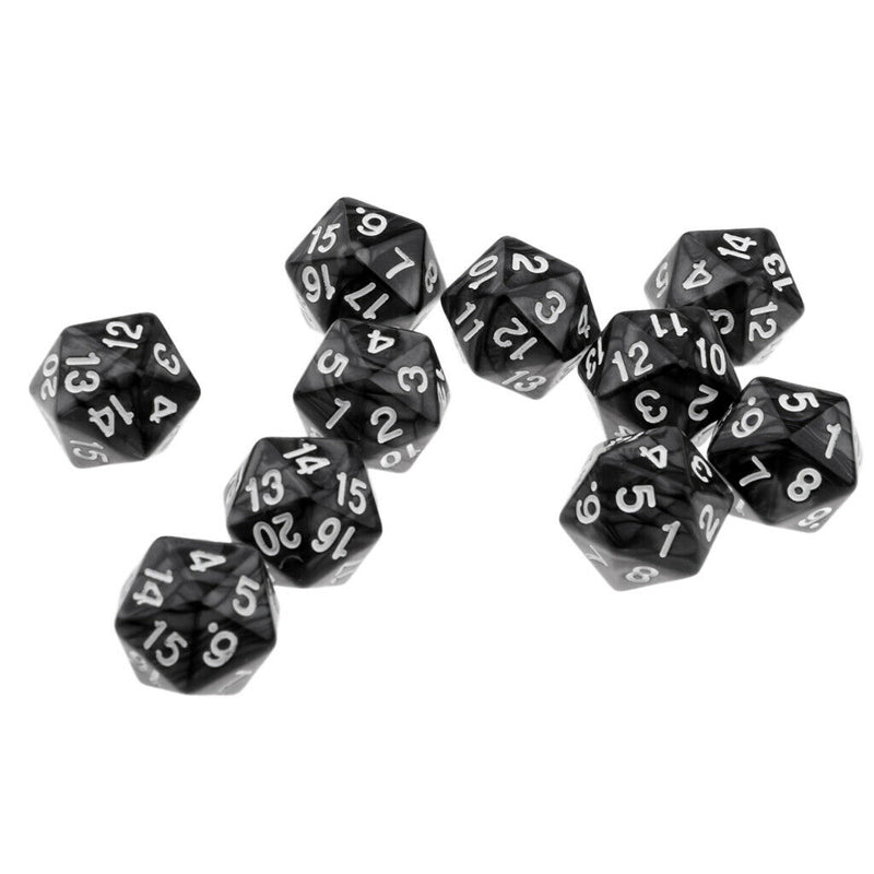 10Pcs Acrylic 20-Sided Role Playing Dices Toys TRPG Board Game for MTG DND