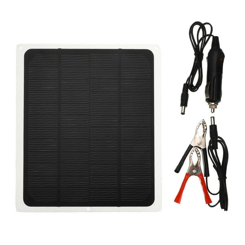 12 Volts 20 Watts Portable Power Solar Panel Battery Charger with Alligator