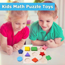 Wood Geometric Shapes Sort Math Montessori Puzzle Kids Educational Toys (1) A