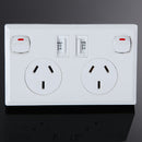 Double USB Power Point 10A Home AU Plug Socket Switch Wall Outlet Power Supply