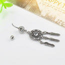 Crystal Rhinestone Dream Catcher Body Piercing Belly Button Navel Ring Bar N Gw