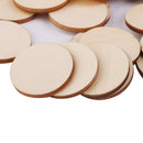 80x Blank Plain Round Shaped Cut Wood Slices Discs Art Crafts Pyrography DIY