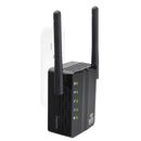 Wireless WiFi Repeater 300Mbps Dual Antenna WiFi Range Extender (US Black)