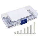 170pcs 304 Stainless Steel M4 Hex Socket Button Head Screw Nut Assortment K B1T3