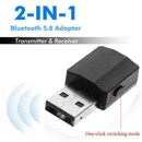 2in1 5.0 Stereo Audio Adapter One-click Bluetooth Transmitter Receiv A6L5 H0Z3
