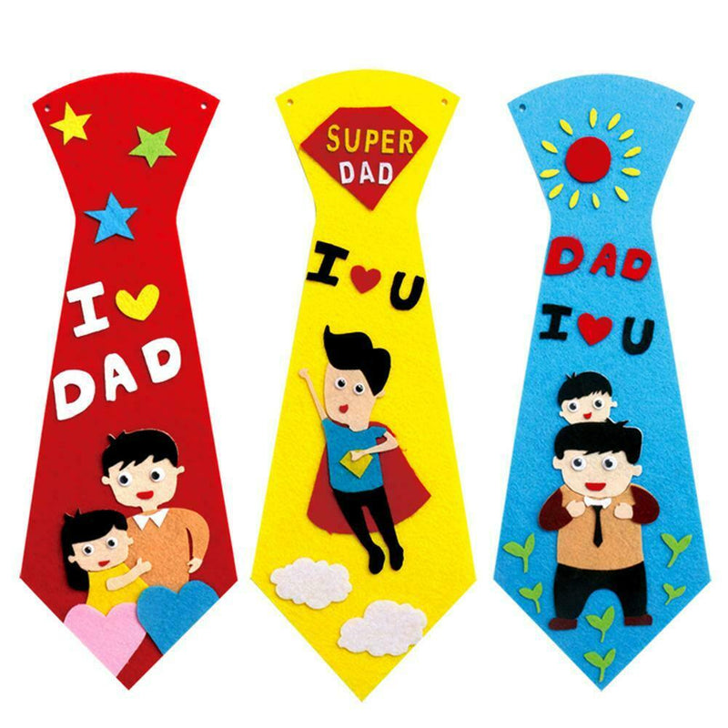 Creative Crafts DIY Ties Kids Handmade Educational Toys Fathers Day Gift