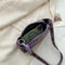 Retro Plaid Women Shoulder Underarm Bag Chain Handbags Canvas Tote (Purple)