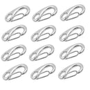Marine 12pc Stainless Steel Egg Shape Spring Snap Hook Clip Link Quick Carabiner