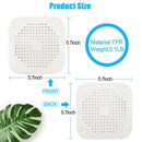 Square Drain Cover for Shower Drain Hair Catcher Flat Silicone Plug for Bat B5E7