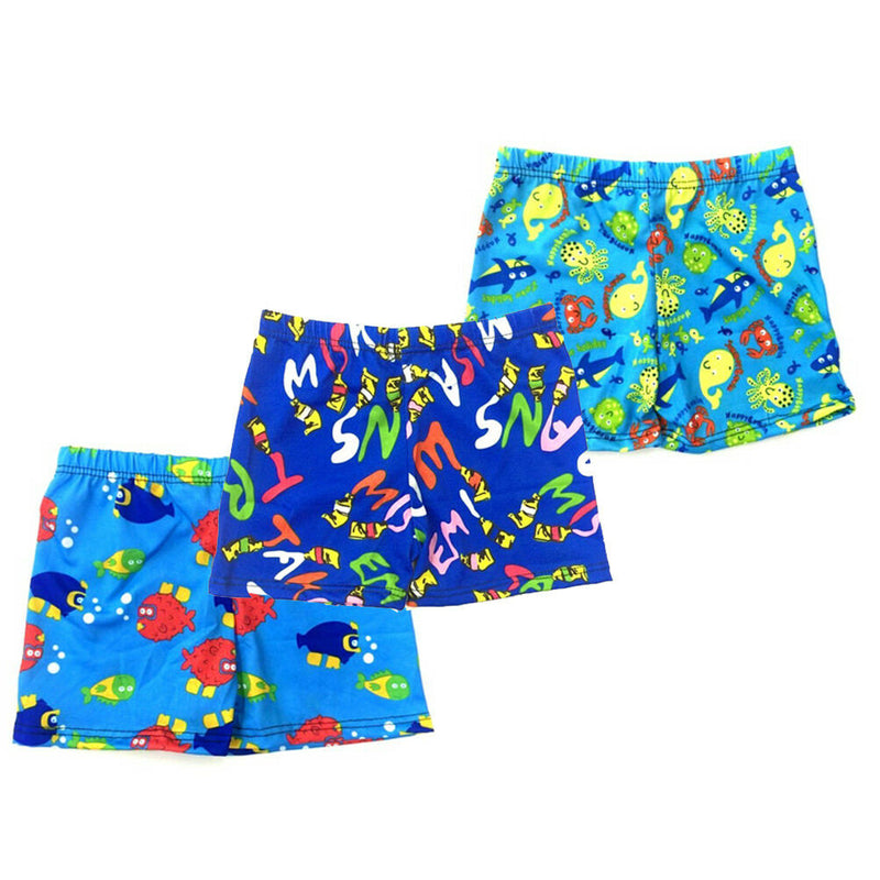 Baby Boys Swimming Trunks Cartoon Polyester Bathing Suit Children Swimwear LJ