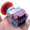 AC 600V 10A Red Mushroom Emergency Stop Push Button Switch 22mm NO NC X7E4
