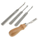 4Pcs Beveler U+V Leather Stitching Tool Edge Skiving Groover Leathercraft