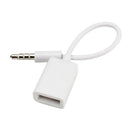 2x 3.5mm Male AUX Audio Music Plug Stereo Jack to USB 2.0 Female Wire Converter