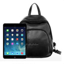 Chic Women Girl PU Leather Mini Preppy Black Backpack Casual School Shoulder Bag