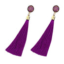 Women Long Earrings Hanging Bohemian Large Tassel Earring Ethnic Purple