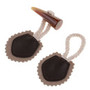 1 Set Leather Horn Toggle Closures for Clothes Coat Duffle Decoration Khaki