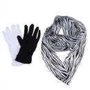 Black White Gloves To Stripe Silk Scarf Magic Tricks Magic Props Toys OZ