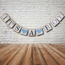 Baby garland IT'S A BOY Paper garland Bunting Banner Baptism Baby shower Fe