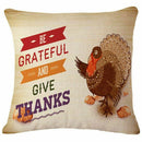 Happy Thanksgiving Pillow Covers 18 x 18 inch Cotton Linen Home Thanksgivin