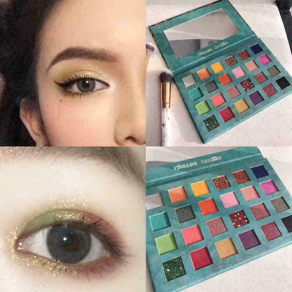 24 Colors Eye Shadow Palette Avocado Green Shimmer New Matte Eyeshadow C6A6 H9K4