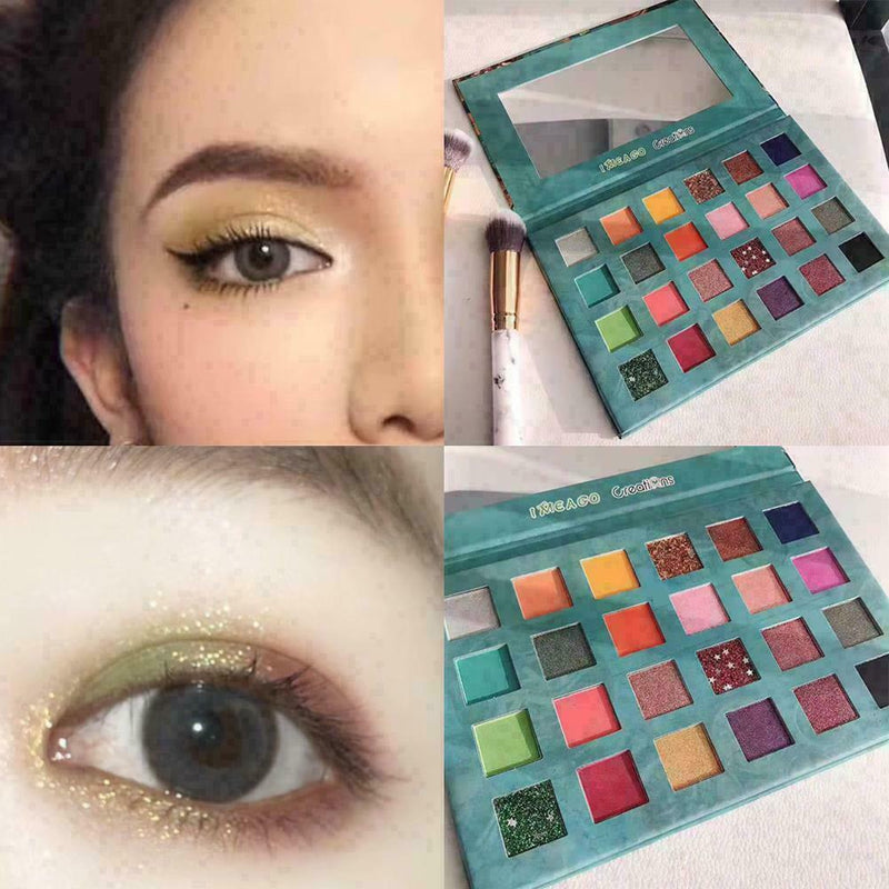 24 Colors Eye Shadow Palette Avocado Green Shimmer New Matte Eyeshadow C6A6 H9K4