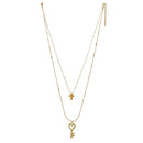 Cross Love Key Necklace Double Layer Pendant Female Jewelry Clavicle Chain
