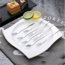 6pcs creative stainless steel fruit sign two tooth fork cake dessert fork.AU