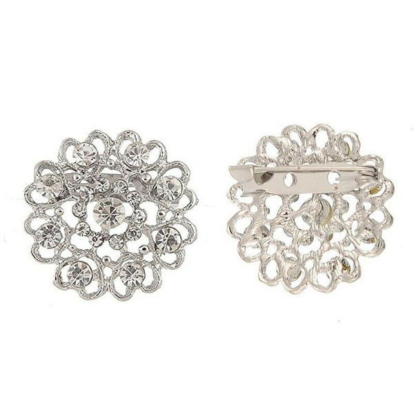 1 x Fashion Elegant Diamond Hollow Diamond-studded Heart Wedding Bridal Bro