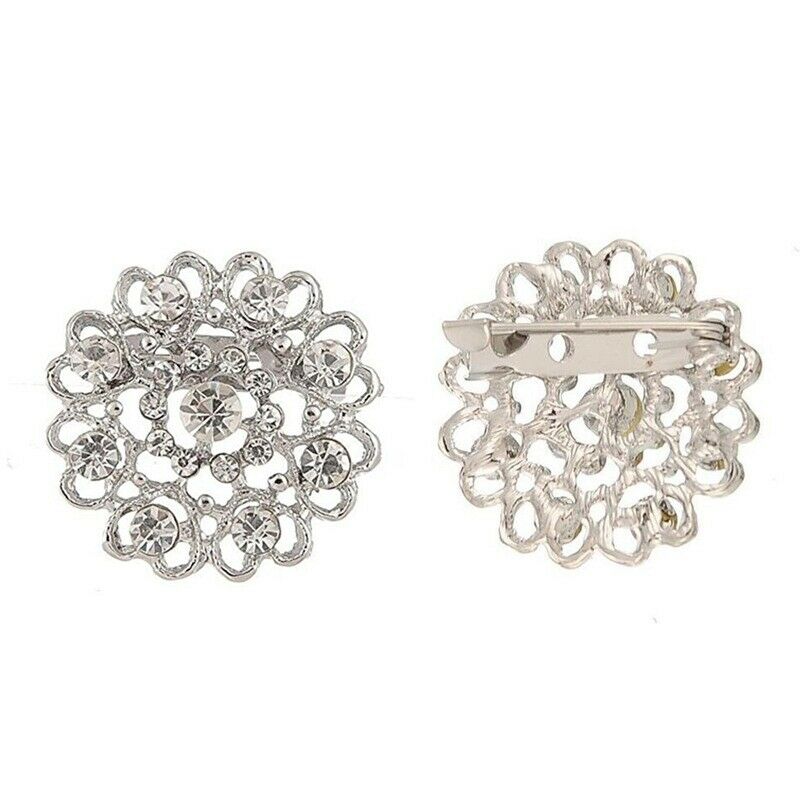 1 x Fashion Elegant Diamond Hollow Diamond-studded Heart Wedding Bridal Bro