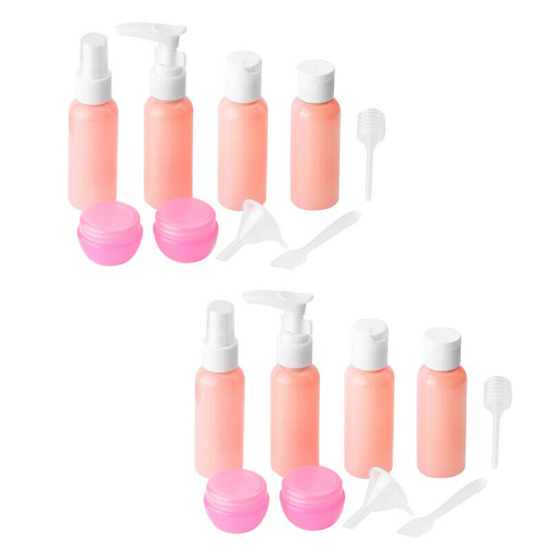 18pcs Travel Bottles Makeup Cosmetic Toiletries Liquid Containers Leak Proof