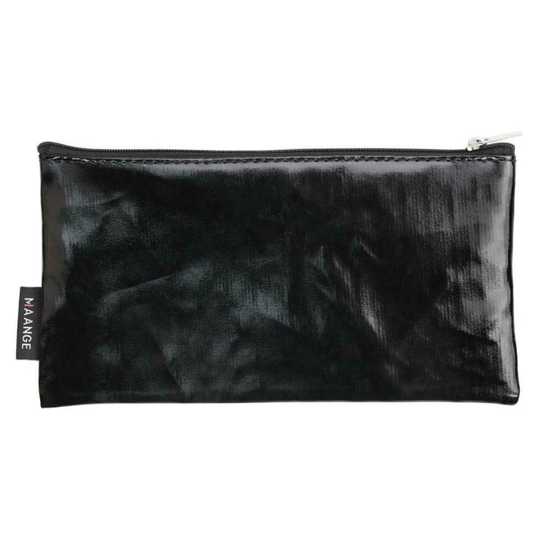 Multifunctional PU Leather Cosmetic Bag Makeup Brush Storage Bags (Black) A